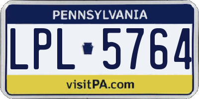 PA license plate LPL5764