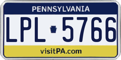 PA license plate LPL5766