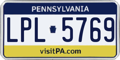 PA license plate LPL5769