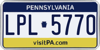 PA license plate LPL5770