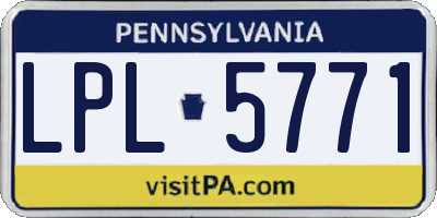 PA license plate LPL5771
