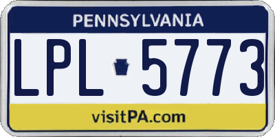 PA license plate LPL5773
