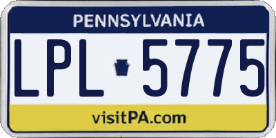 PA license plate LPL5775