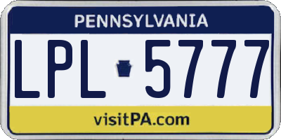 PA license plate LPL5777