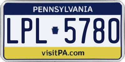PA license plate LPL5780