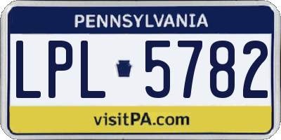 PA license plate LPL5782