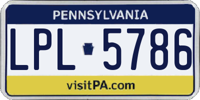 PA license plate LPL5786