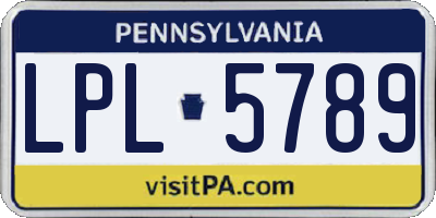 PA license plate LPL5789