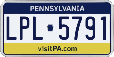 PA license plate LPL5791