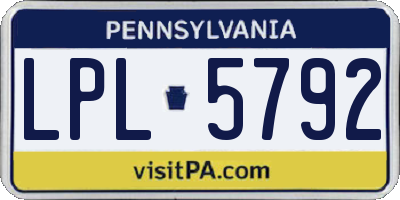 PA license plate LPL5792