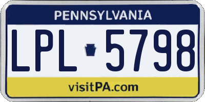 PA license plate LPL5798