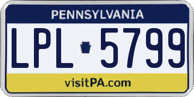 PA license plate LPL5799