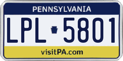 PA license plate LPL5801