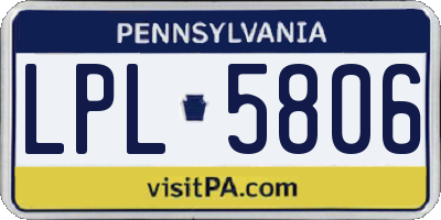 PA license plate LPL5806