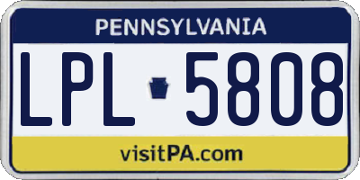 PA license plate LPL5808
