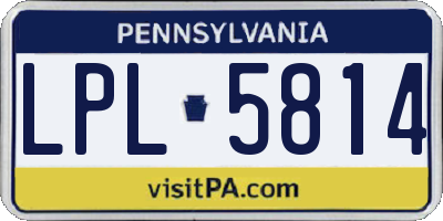 PA license plate LPL5814