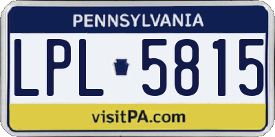 PA license plate LPL5815