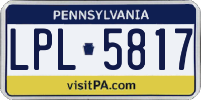 PA license plate LPL5817