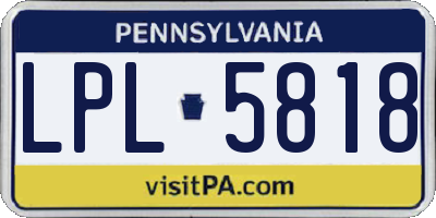 PA license plate LPL5818