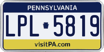 PA license plate LPL5819