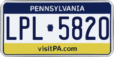 PA license plate LPL5820