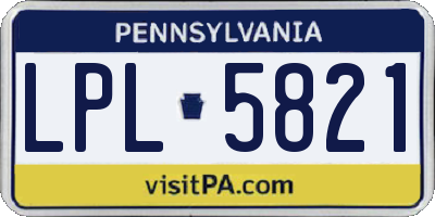 PA license plate LPL5821