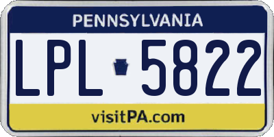 PA license plate LPL5822