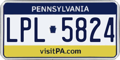 PA license plate LPL5824