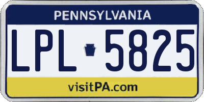 PA license plate LPL5825