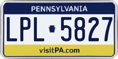 PA license plate LPL5827
