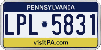 PA license plate LPL5831