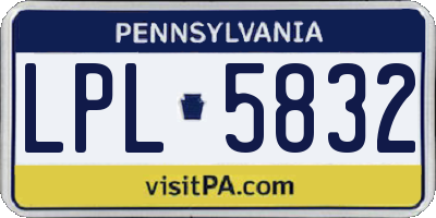 PA license plate LPL5832