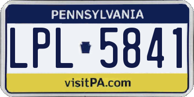 PA license plate LPL5841