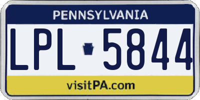 PA license plate LPL5844