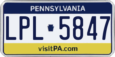 PA license plate LPL5847