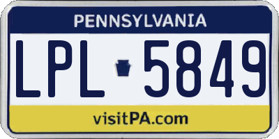 PA license plate LPL5849