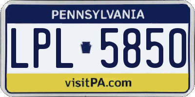 PA license plate LPL5850