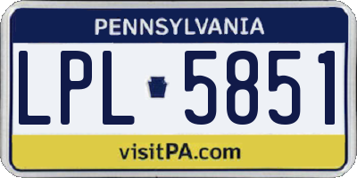 PA license plate LPL5851