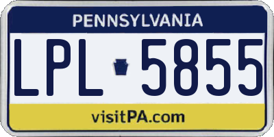 PA license plate LPL5855