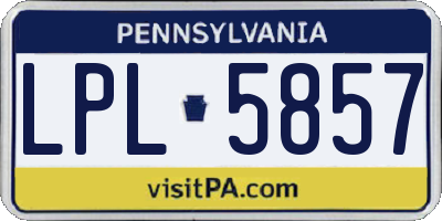 PA license plate LPL5857