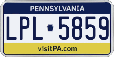 PA license plate LPL5859