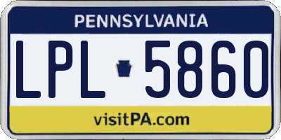 PA license plate LPL5860