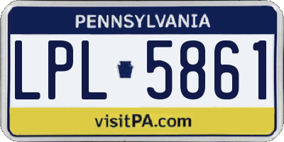 PA license plate LPL5861