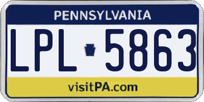 PA license plate LPL5863
