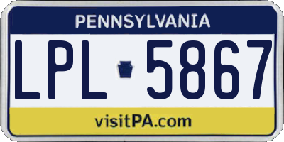 PA license plate LPL5867