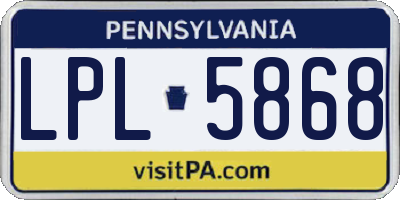 PA license plate LPL5868