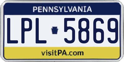 PA license plate LPL5869