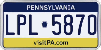 PA license plate LPL5870