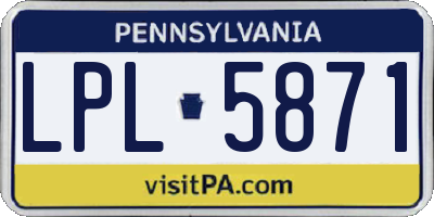 PA license plate LPL5871