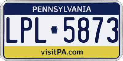 PA license plate LPL5873